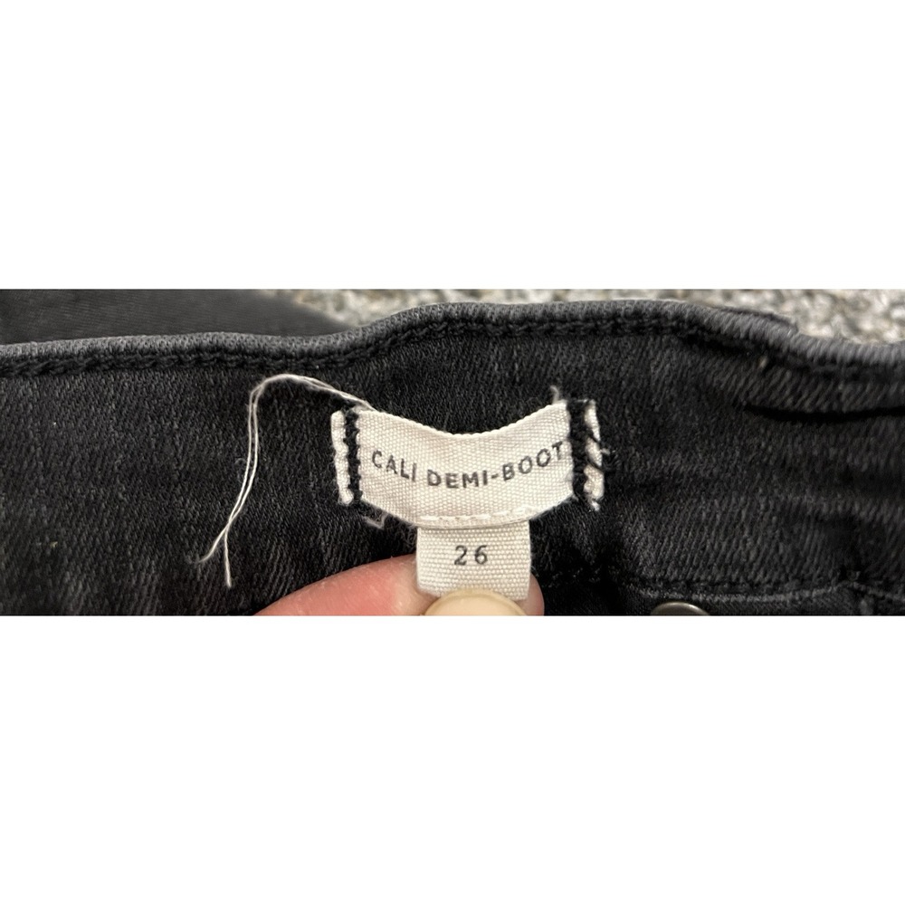 Madewell Jeans Womens 26 Black Cali Demi Bootcut Button Fly Dark Wash Denim - Picture 3 of 11